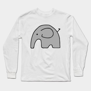 Grey Baby Elephant Long Sleeve T-Shirt